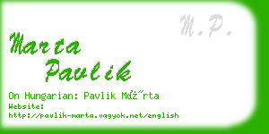 marta pavlik business card